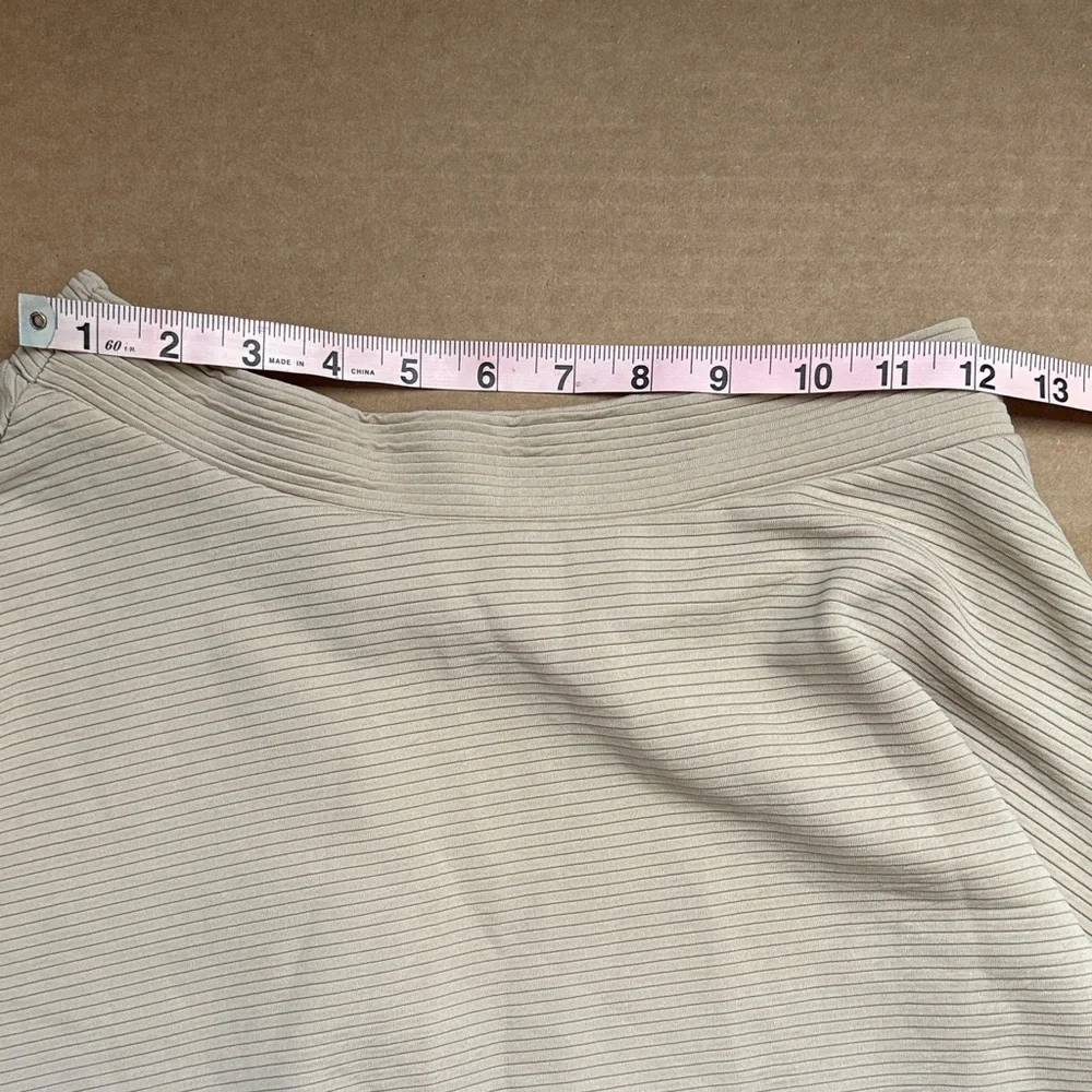 Charlotte Russe Ribbed Knit Skater Skirt Tan Women Size M